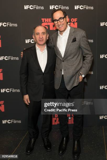 Armando Iannucci and Josh Sapan attend New York premiere of IFC Film Death of Stalin at AMC Lincoln Square.