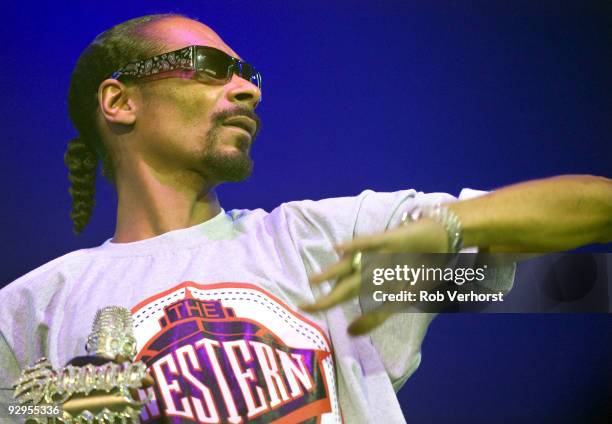 Snoop Dogg performs on stage at the Lowlands Festival on August 23rd 2009 in Biddinghuizen, Netherlands.