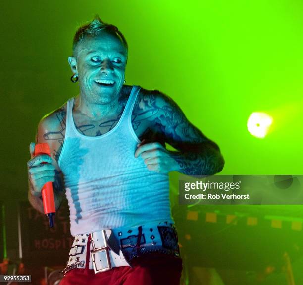 Keith Flint of The Prodigy performs on stage at the Lowlands Festival on August 21st 2009 in Biddinghuizen, Netherlands.
