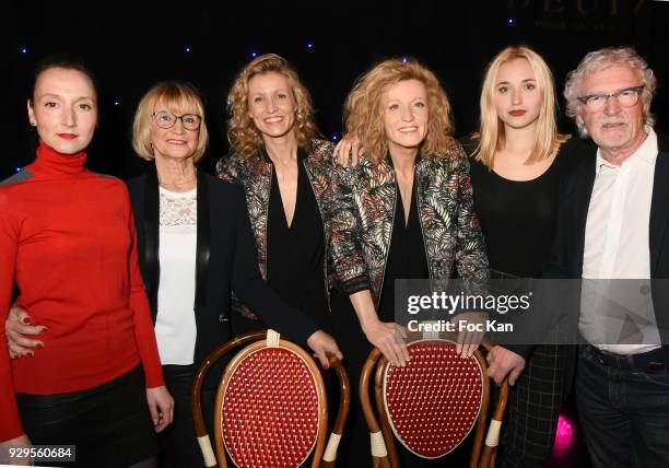 Actress Audrey Lamy, her mother Michele Lamy her sister actress Alexandra Lamy, her niece Chloe Jouannet and her father Michel Lamy attend Alexandra...