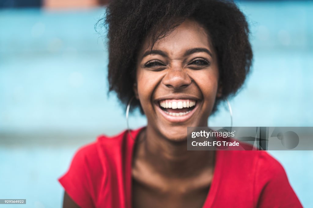 Portrait of an African fan