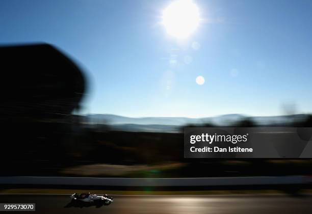 Charles Leclerc of Monaco driving the Alfa Romeo Sauber F1 Team C37 Ferrari on track during day four of F1 Winter Testing at Circuit de Catalunya on...