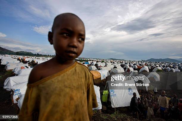 Scenes of poverty from Goma, DRC, March 8, 2008. Images of Bulengo Internally Displaced Persons Camp, outside of Goma. This camp is made up of people...