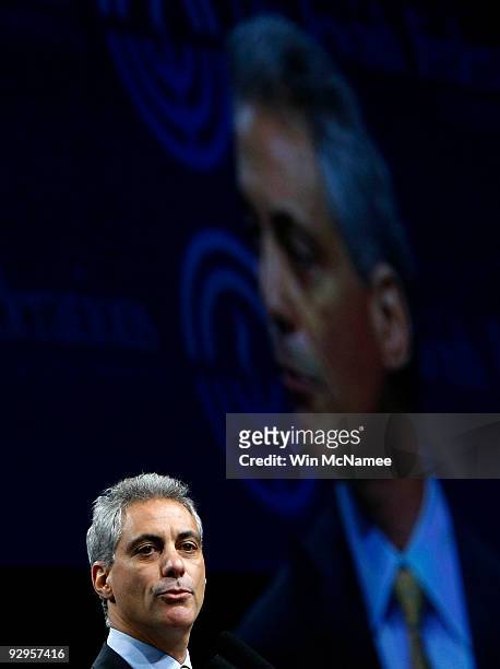 White House Chief of Staff Rahm Emanuel addresses the United Jewish Communities/Jewish Federation of North America during their General Assembly...