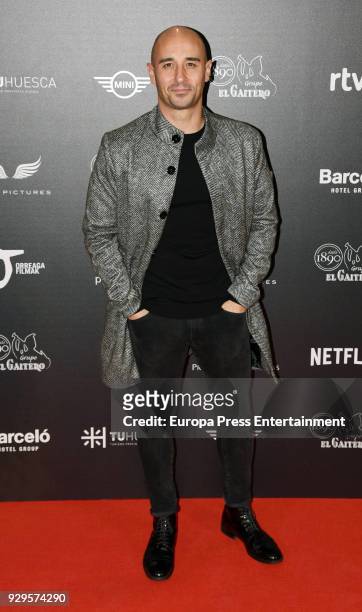 Alain Hernandez attends 'Bajo la Piel del Lobo' premiere at Callao cinema on March 8, 2018 in Madrid, Spain.