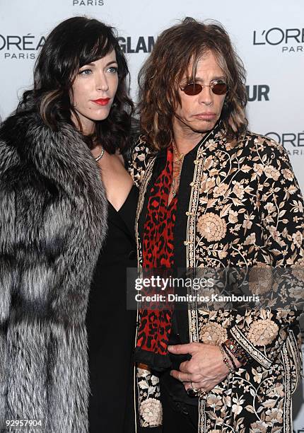 Musician Steven Tyler and Erin Brady attend the The 2009 Women of the Year hosted by Glamour Magazine at Carnegie Hall on November 9, 2009 in New...