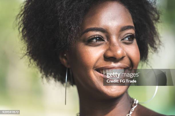 portrait of happy young afro woman - somali woman stock pictures, royalty-free photos & images