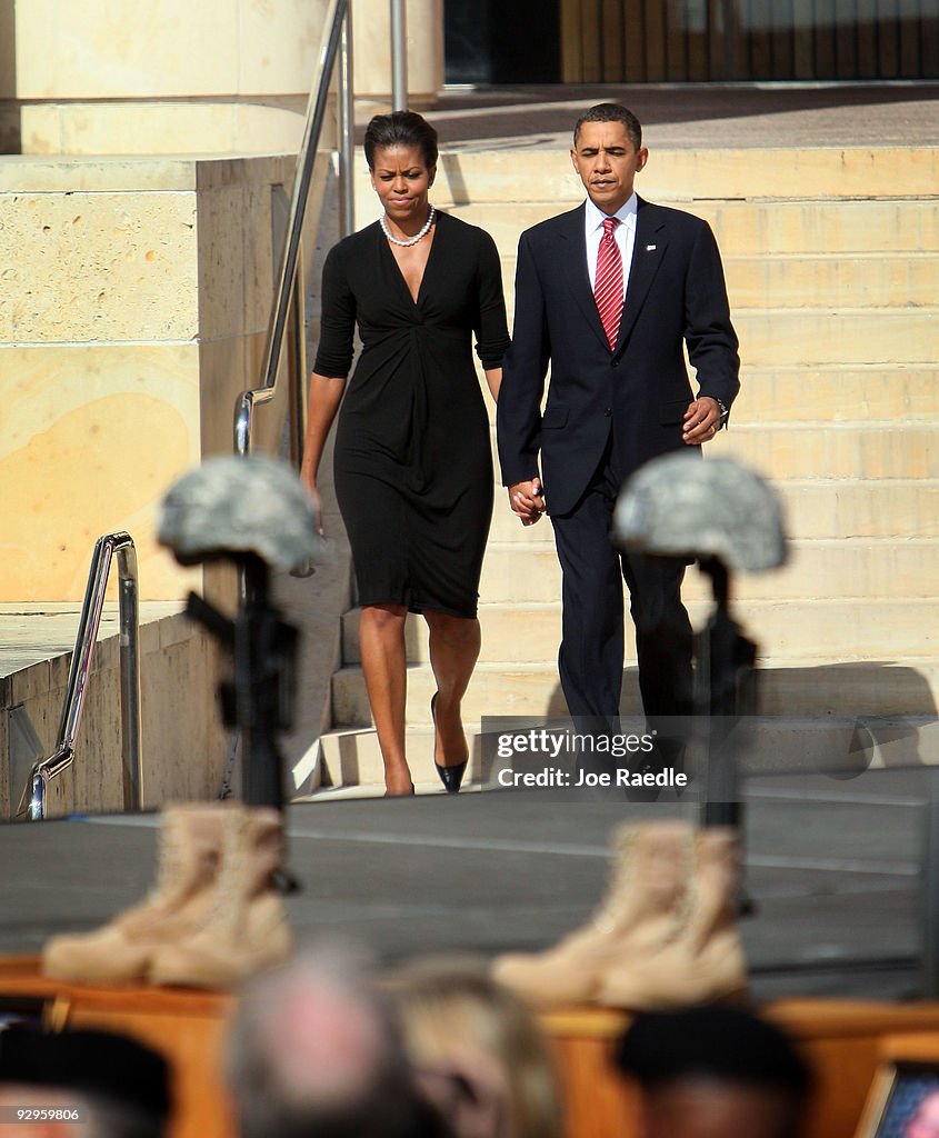 President Obama Attends Memorial Service At Ft. Hood For Shooting Victims