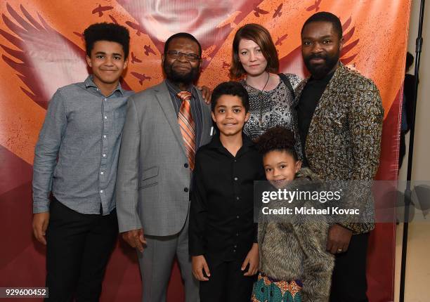 Caleb Oyelowo, Stephen Oyelowo, Penuel Oyelowo, Jessica Oyelowo, Zoe Oyelowo, and David Oyelowo attend David Oyelowo and Andra Day are announced as...