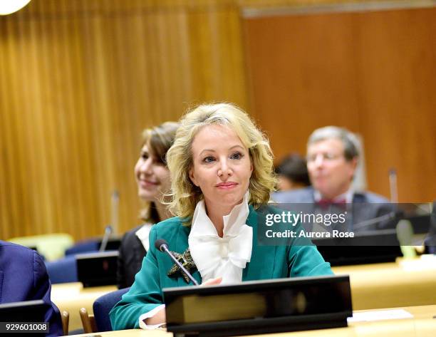 Princess Camilla of Bourbon Two Sicilies, Duchess of Castro attends the UNWFPA Media Panel Discussion on March 8, 2018 in New York City.