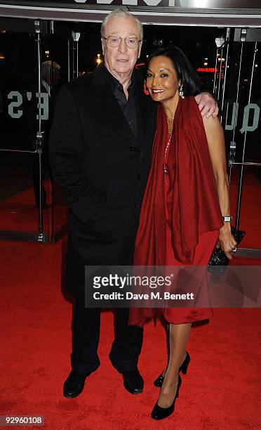 Michael and Shakira Caine arrive at the European film premiere of 'Harry Brown', at the Odeon Leicester Square on November 10, 2009 in London,...