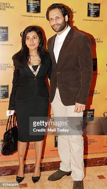 Actor Bikram Saluja with wife Schauna Chauhan at the Teacher's Achievements awards in Mumbai on Sunday, November 8, 2009.