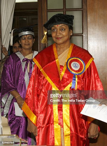Lok Sabha Speaker Meira Kumar was resented an honorary doctoral degree of letters by Tirupati-based Sri Padmavati Mahila Viswavidyalayam University....
