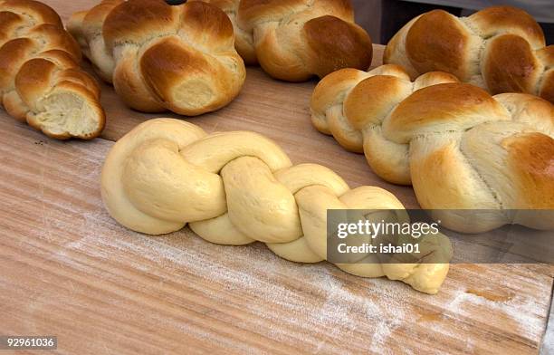 fresh challah bread - challah stock pictures, royalty-free photos & images