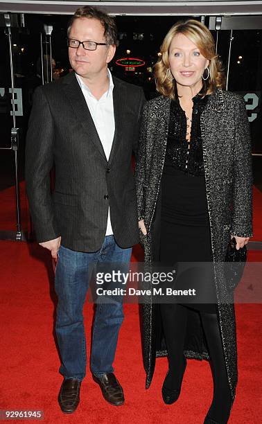 Nick Jones and Kirsty Young arrive at the European film premiere of 'Harry Brown', at the Odeon Leicester Square on November 10, 2009 in London,...