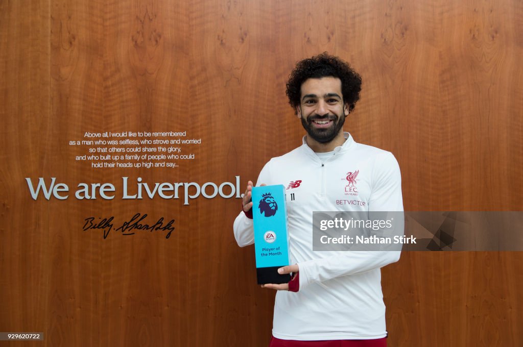 Mohamed Salah is Awarded with the EA SPORTS Player of the Month for February...