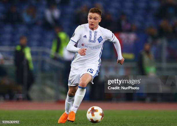 Viktor Tsygankov of Dynamo Kyiv during UEFA Europa League Round of 16 - 1st leg match between SS Lazio and FC Dynamo Kyiv at Olimpico Stadium in...