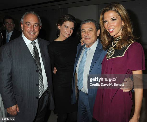 Sir Philip Green with Sol and Heather Kerzner attend the London Evening Standard Influentials Party, at Burberry on November 10, 2009 in London,...