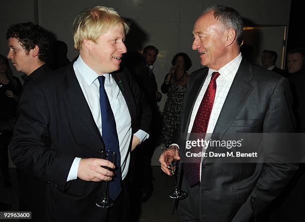 Boris Johnson and Ken Livingstone attend the London Evening Standard Influentials Party, at Burberry on November 10, 2009 in London, England.