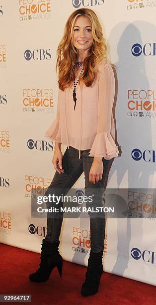 Actress Cat Deeley arrives on the red carpet for the People's Choice Awards 2010 Nomination Announcement Press Conference, held at the SLS Hotel in...