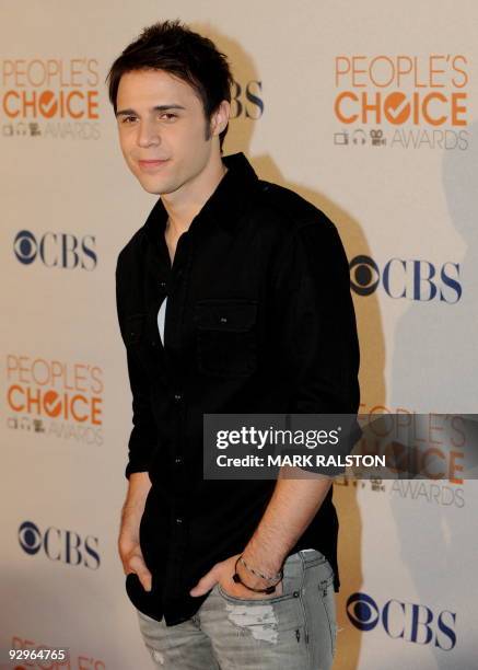 American Idol winner Kris Allen arrives on the red carpet for the People's Choice Awards 2010 Nomination Announcement Press Conference, held at the...