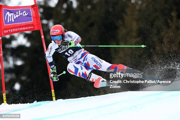 Petra Vlhova of Slovakia in action during the Audi FIS Alpine Ski World Cup Women's Giant Slalom on March 9, 2018 in Ofterschwang, Germany.