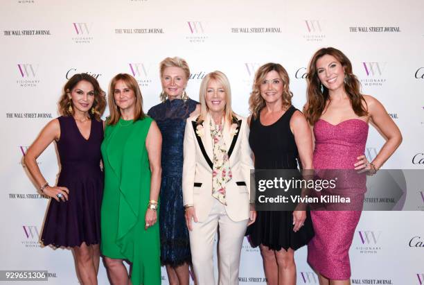 Angella Nazarian, Nina Kotick, Lili Bosse, Karen Murphy O'Brien and Thea Andrews attend Visionary Women Honors Demi Moore in Celebration of...