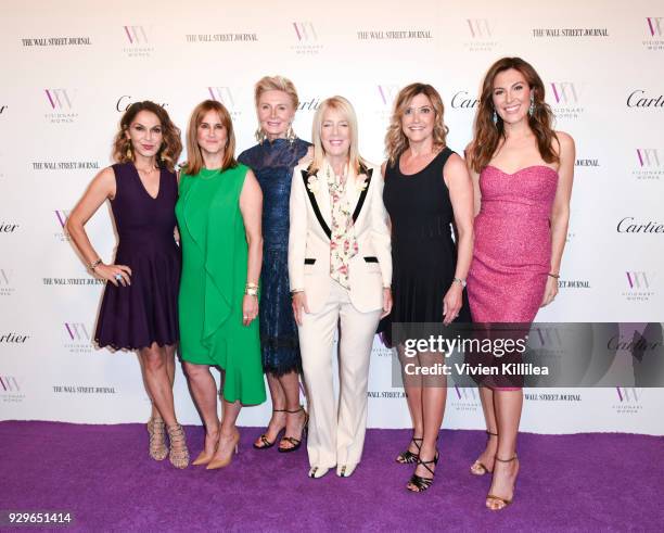 Angella Nazarian, Nina Kotick, Lili Bosse, Karen Murphy O'Brien and Thea Andrews attend Visionary Women Honors Demi Moore in Celebration of...