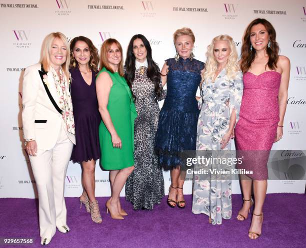 Lili Bosse, Angella Nazarian, Nina Kotick, Demi Moore, Shelley Reid, Trina Venit and Thea Andrews attend Visionary Women Honors Demi Moore in...