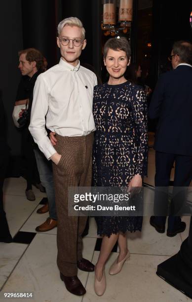 John McCrea and Josie Walker attend the Olivier Awards 2018 nominees celebration at Rosewood London on March 9, 2018 in London, England.