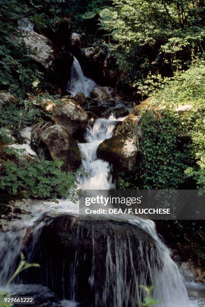 Cascade on the Verrino river, near Capracotta, Molise, Italy.