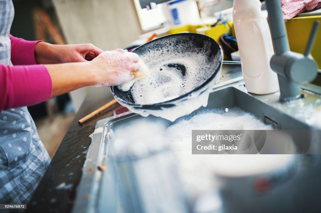 Untidy Kitchen slow motion.