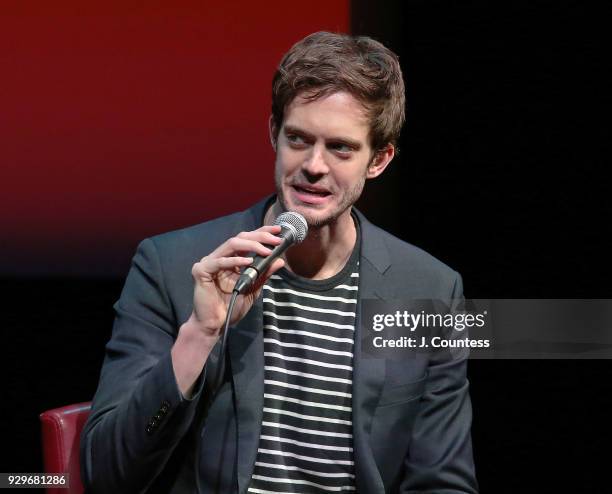 Director Cory Finley speaks during SAG-AFTRA Foundation Conversations: "Thoroughbreds" at The Robin Williams Center on March 8, 2018 in New York City.