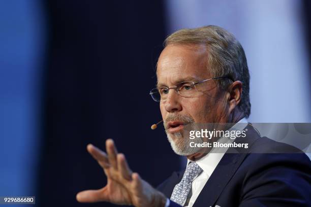 Kevin Crutchfield, chief executive officer of Contura Energy Inc., speaks during the 2018 CERAWeek by IHS Markit conference in Houston, Texas, U.S.,...