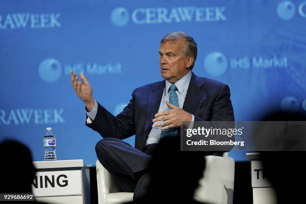 Paul Vining, chief executive officer of Cline Construction Group LLC, speaks during the 2018 CERAWeek by IHS Markit conference in Houston, Texas,...