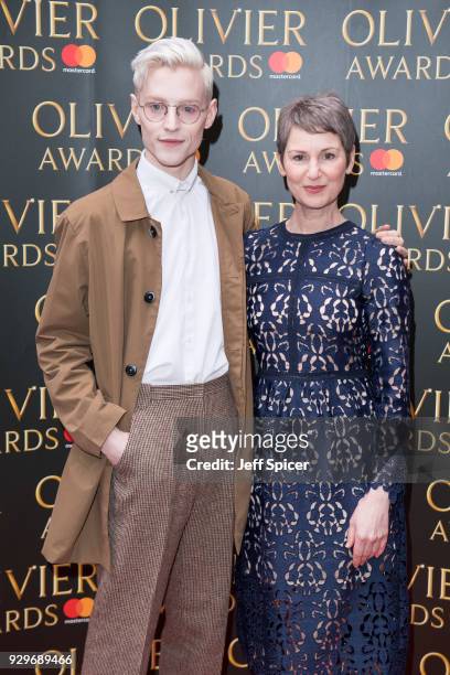 John McCrea and Josie Walker attend the Olivier Awards nominations celebration at Rosewood Hotel on March 9, 2018 in London, England.
