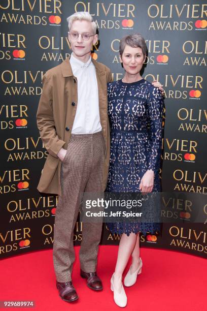 John McCrea and Josie Walker attend the Olivier Awards nominations celebration at Rosewood Hotel on March 9, 2018 in London, England.