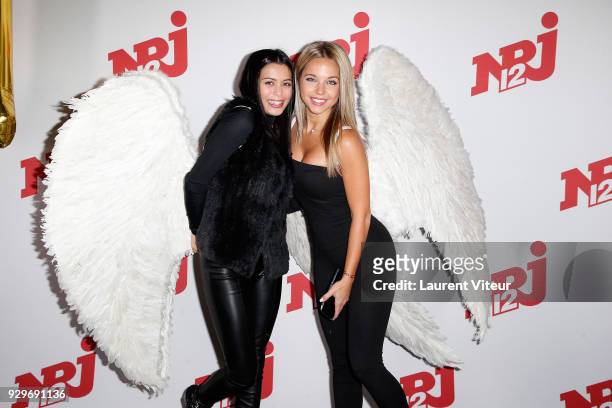 Manon Van and Maddy Burciaga attend "Les Anges 10" Press Launch on March 9, 2018 in Paris, France.