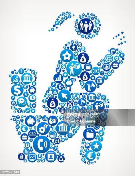 sitting on a toilet  business and finance blue icon pattern - man reading on water closet stock illustrations