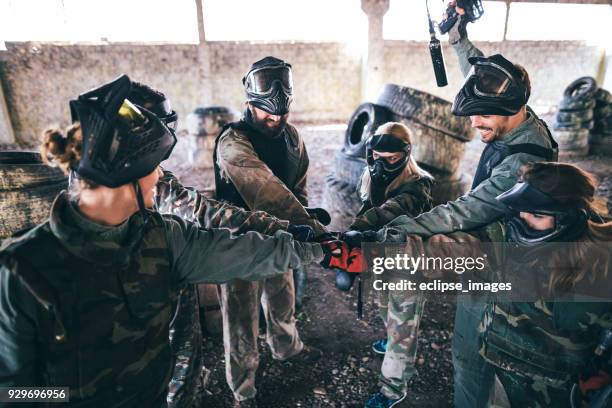 paitball team - paintball stock pictures, royalty-free photos & images