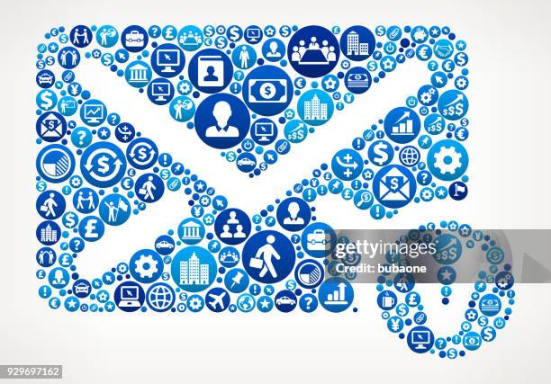 envelope business and finance blue icon pattern - envelope on table stock illustrations