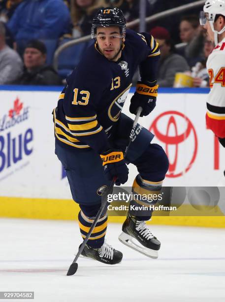 Nicholas Baptiste of the Buffalo Sabres during the game against the Calgary Flames at KeyBank Center on March 7, 2018 in Buffalo, New York.