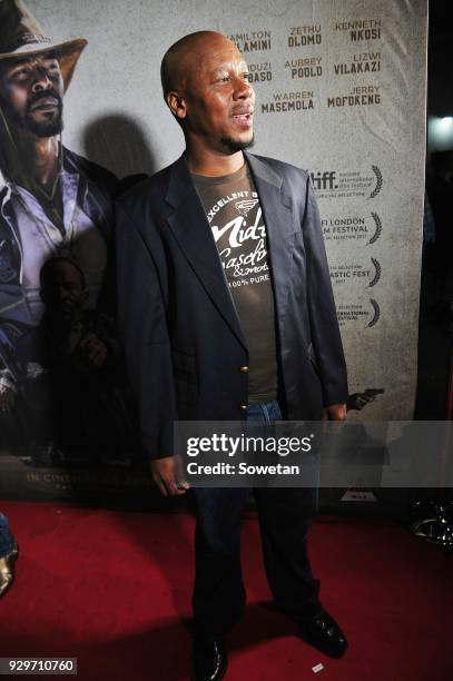 Hamilton Dhlamini during Five Fingers for Marseilles movie premiere at the Market Theatre on March 08, 2018 in Johannesburg, South Africa. After its...