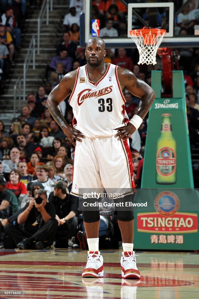Shaquille O Neal Of The Cleveland Cavaliers Stands In The Back Court shaquille-o-neal-of-the-cleveland-cavaliers-stands-in-the-back-court