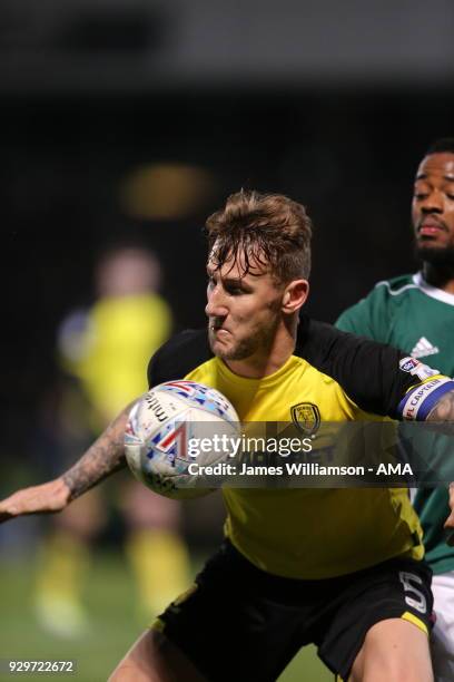 Kyle McFadzean of Burton Albion during the Sky Bet Championship match between Burton Albion and Brentford the at Pirelli Stadium on March 6, 2018 in...