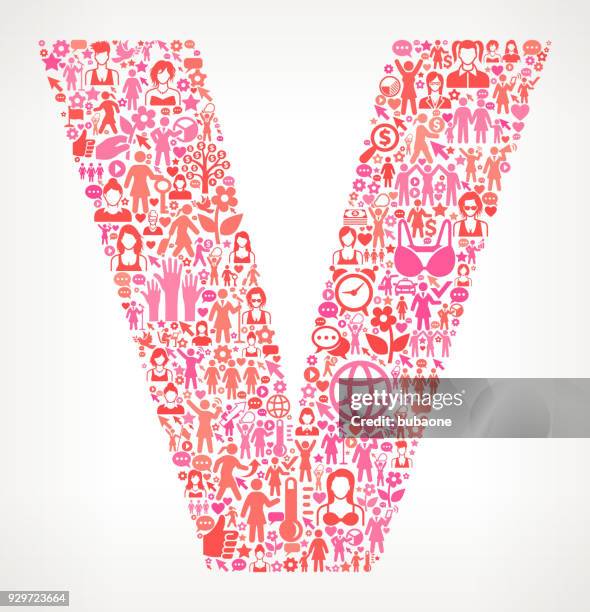letter v women's rights vector icon pattern - letter v stock illustrations
