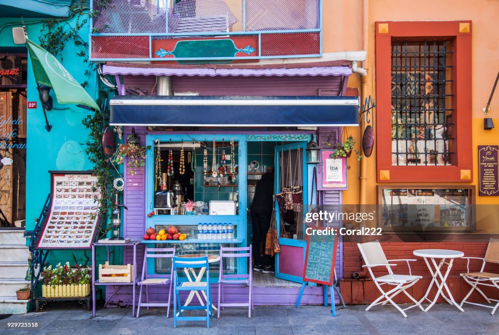 Multi colored cafe in Sultanahmet district
