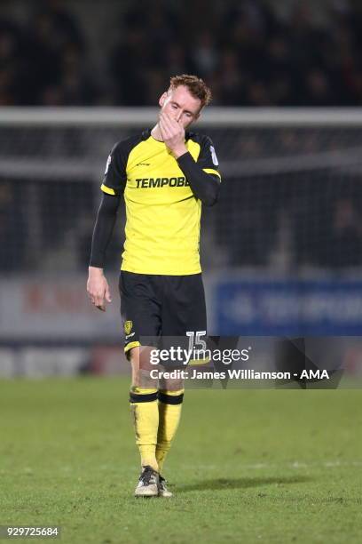 Tom Naylor of Burton Albion dejected at full time during the Sky Bet Championship match between Burton Albion and Brentford the at Pirelli Stadium on...