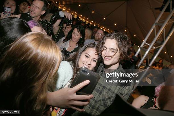 Timothee Chalamet attends the 2018 Texas Film Awards at AFS Cinema on March 8, 2018 in Austin, Texas.