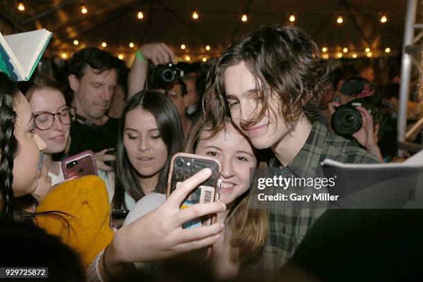 Timothee Chalamet attends the 2018 Texas Film Awards at AFS Cinema on March 8, 2018 in Austin, Texas.